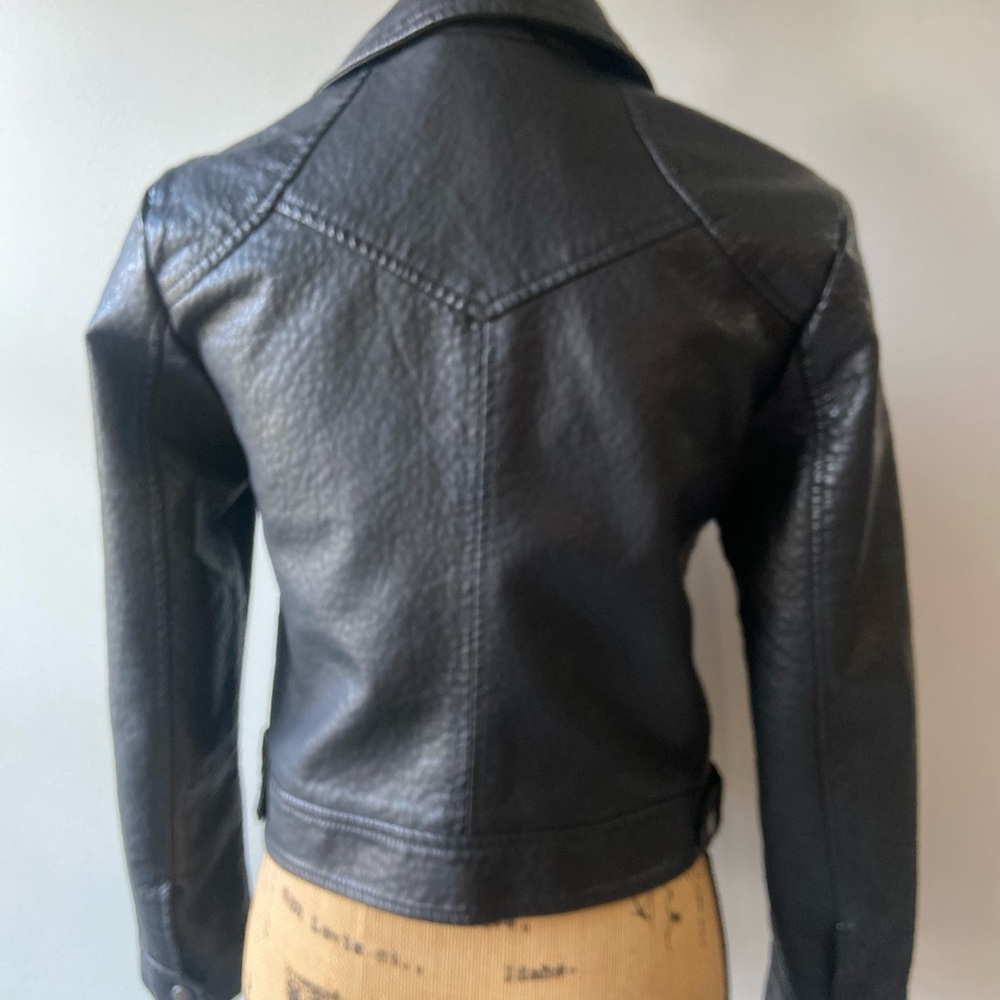 Jack by BB Dakota Sz S Anthropologie Classic Black Faux Leather Jacket - Picture 4 of 13